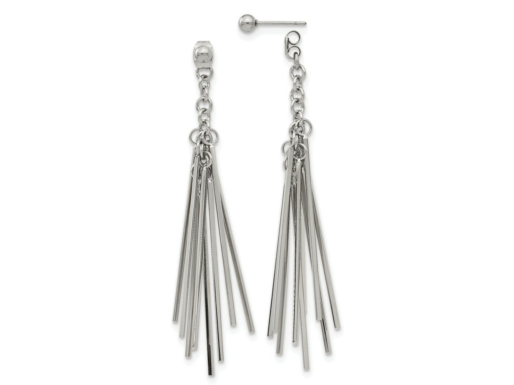 FJC Finejewelers Stainless Steel Polished Multi Bar Front and Back Post Dangle Earrings 72 x 9 mm