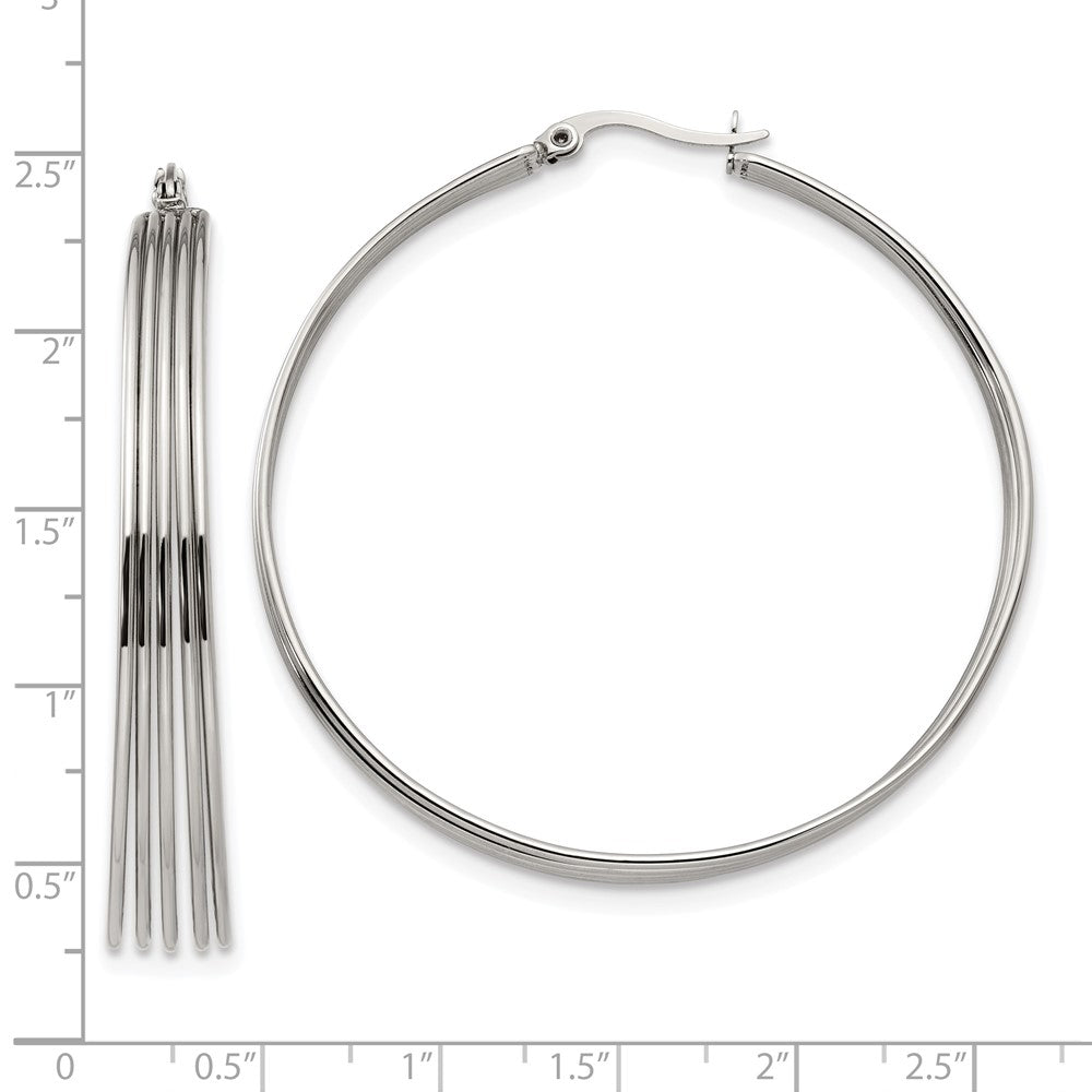 FJC Finejewelers Stainless Steel Polished Wire Hoop Earrings 55 x 53 mm