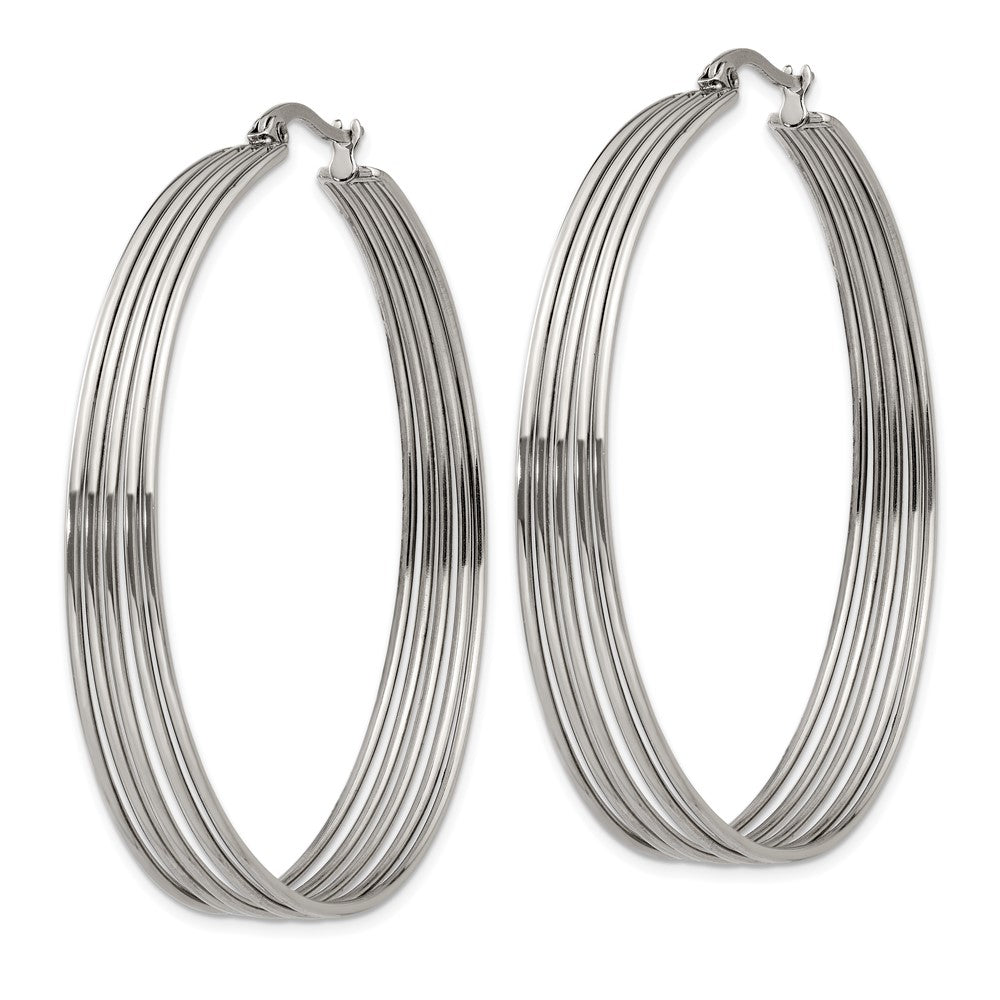 FJC Finejewelers Stainless Steel Polished Wire Hoop Earrings 55 x 53 mm
