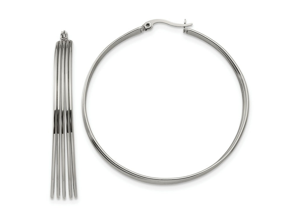 FJC Finejewelers Stainless Steel Polished Wire Hoop Earrings 55 x 53 mm