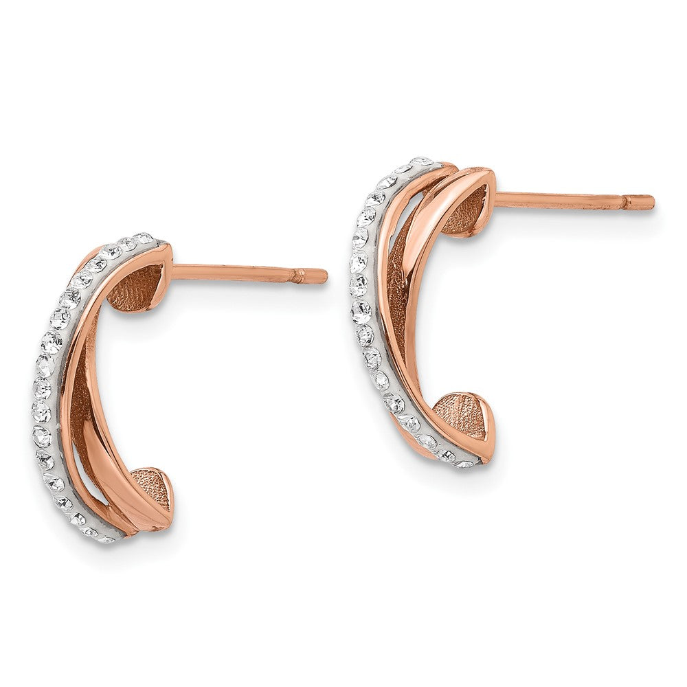 FJC Finejewelers Stainless Steel Hoop Rose IP-plated with Preciosa Crystal Post Earrings 13 x 2 mm