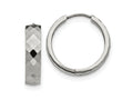 FJC Finejewelers Stainless Steel Polished and Textured 6mm Hinged Hoop Earrings 24 mm x 24 mm