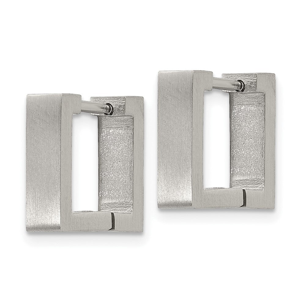 FJC Finejewelers Stainless Steel Brushed Square Hoop Earrings 11 x 12 mm