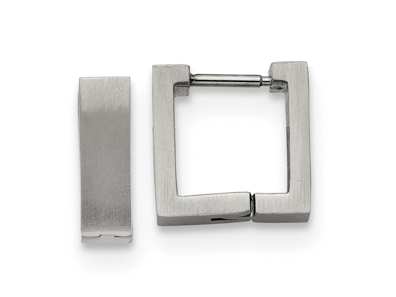 FJC Finejewelers Stainless Steel Brushed Square Hoop Earrings 11 x 12 mm