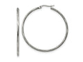 FJC Finejewelers Stainless Steel Polished and Textured Hinged Hoop Earrings 40 x 47 mm