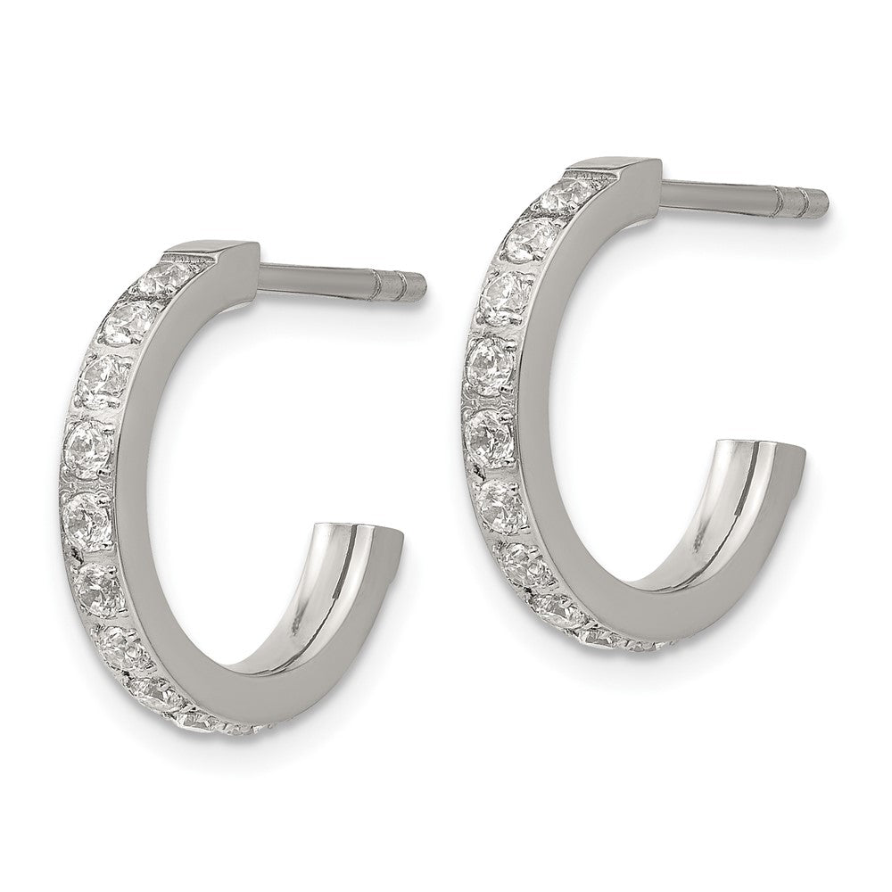 FJC Finejewelers Stainless Steel Polished with CZ Post Hoop Earrings 15 x 15 mm