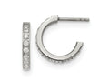 FJC Finejewelers Stainless Steel Polished with CZ Post Hoop Earrings 15 x 15 mm