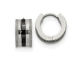 FJC Finejewelers Stainless Steel Polished Black IP-Plated Laser cut 7mm Hoop Earrings 12 mm x 13 mm