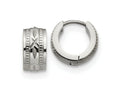 FJC Finejewelers Stainless Steel Polished and Textured 6mm Hinged Hoop Earrings 12 mm x 13 mm
