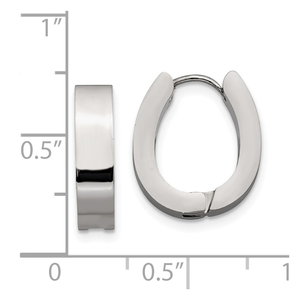 FJC Finejewelers Stainless Steel Polished 4mm Hinged Hoop Earrings 15 mm x 14 mm