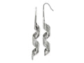 FJC Finejewelers Stainless Steel Dangle Polished and Textured Swirl Shepherd Hook Earrings 7 mm