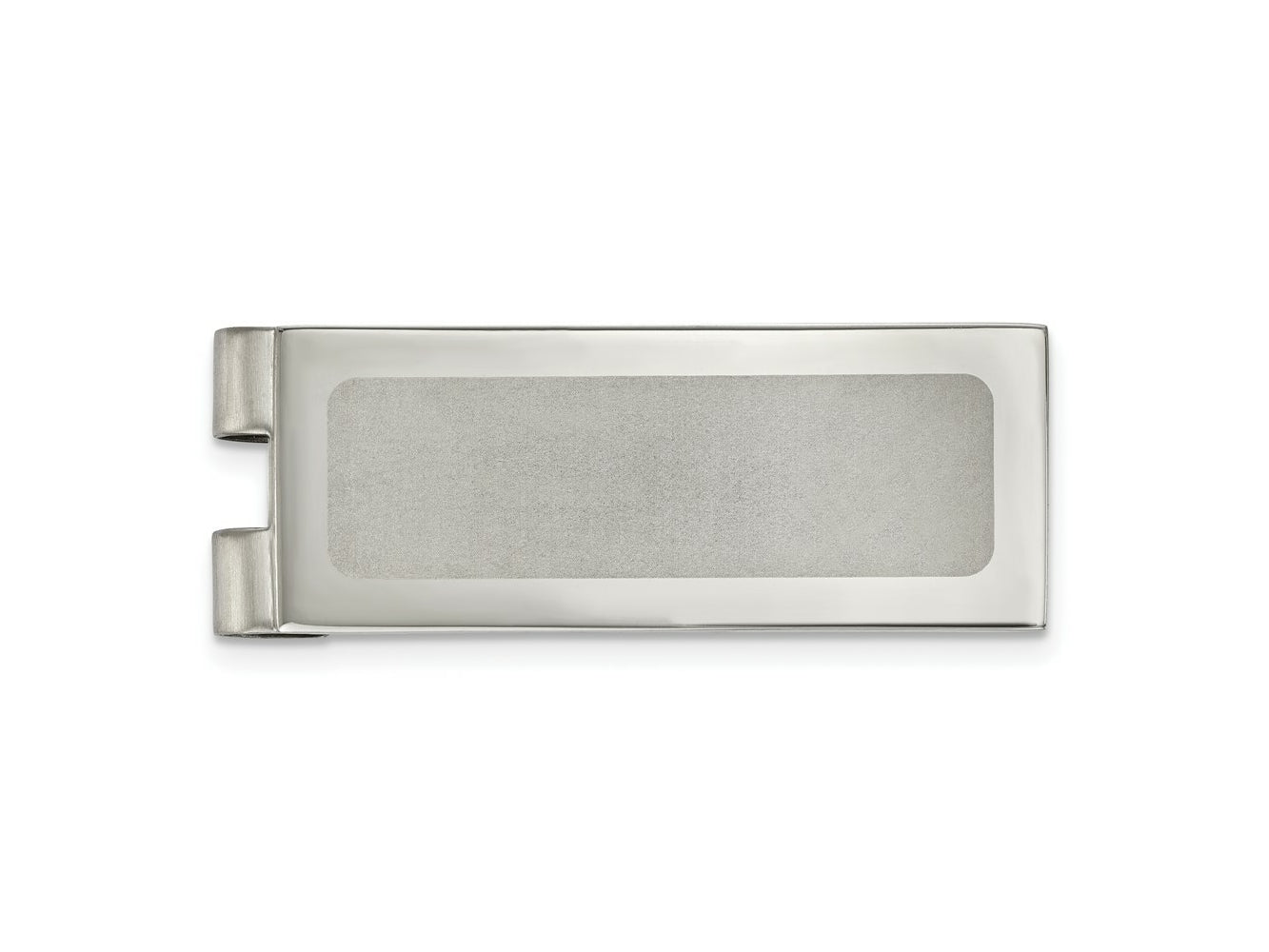FJC Finejewelers Stainless Steel Polished Laser Cut Center Money Clip 54 x 20 mm
