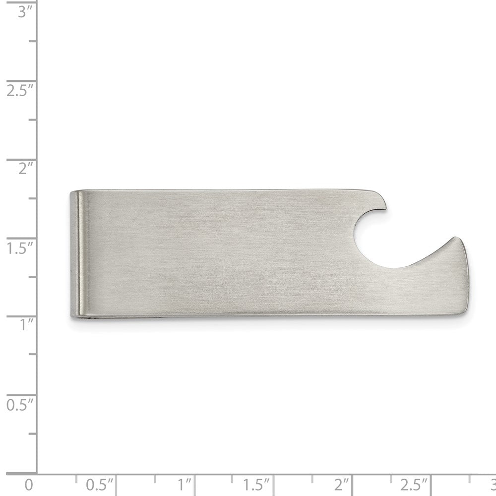 FJC Finejewelers Stainless Steel Brushed Bottle Opener Money Clip 65 x 20 mm