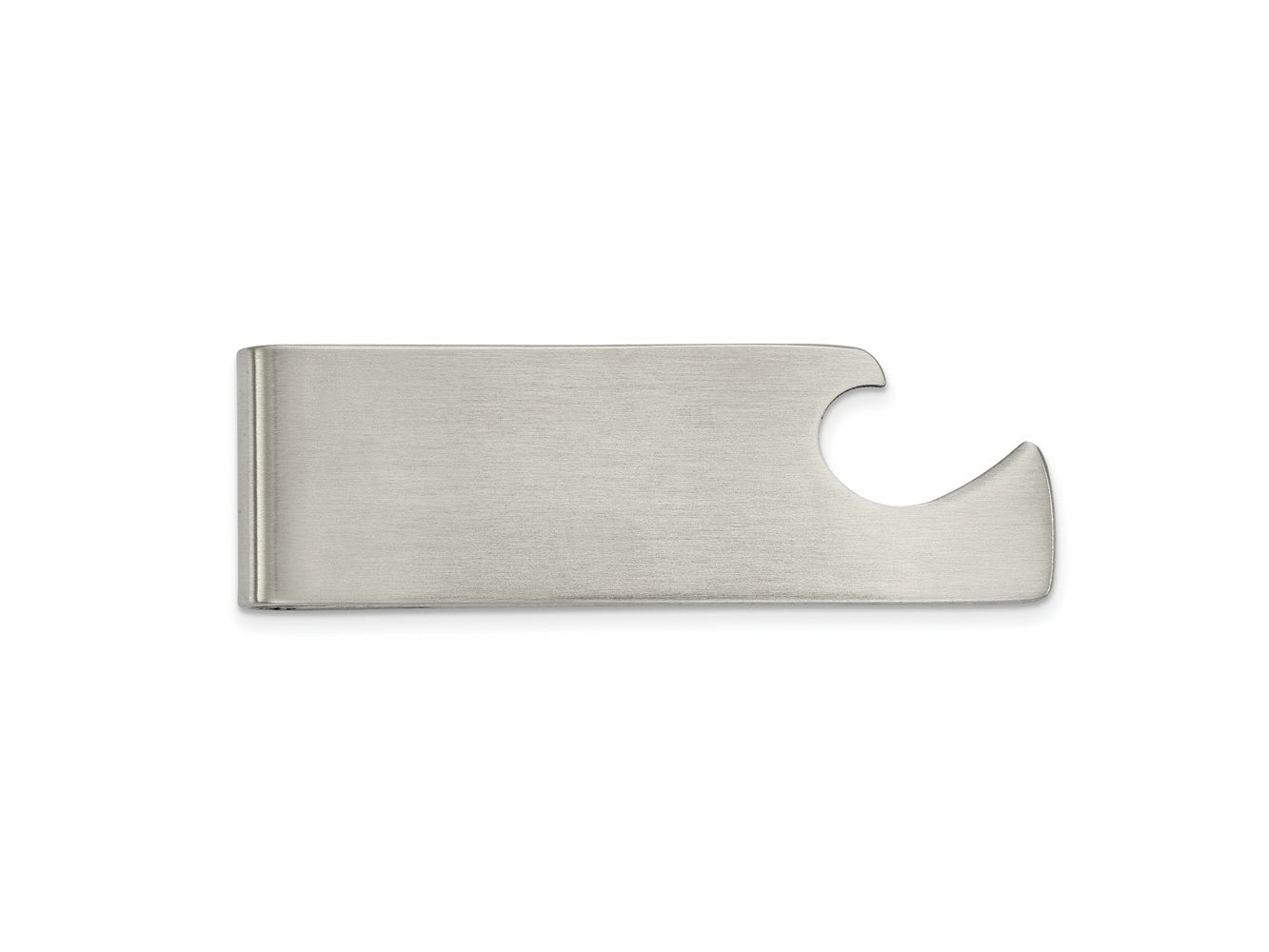 FJC Finejewelers Stainless Steel Brushed Bottle Opener Money Clip 65 x 20 mm