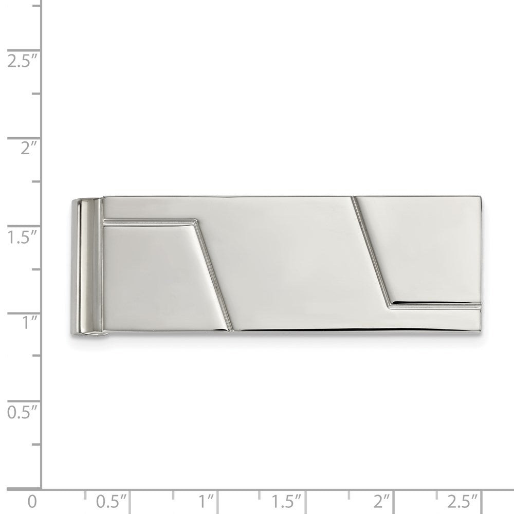 FJC Finejewelers Stainless Steel Polished Grooved Money Clip 59 x 20 mm