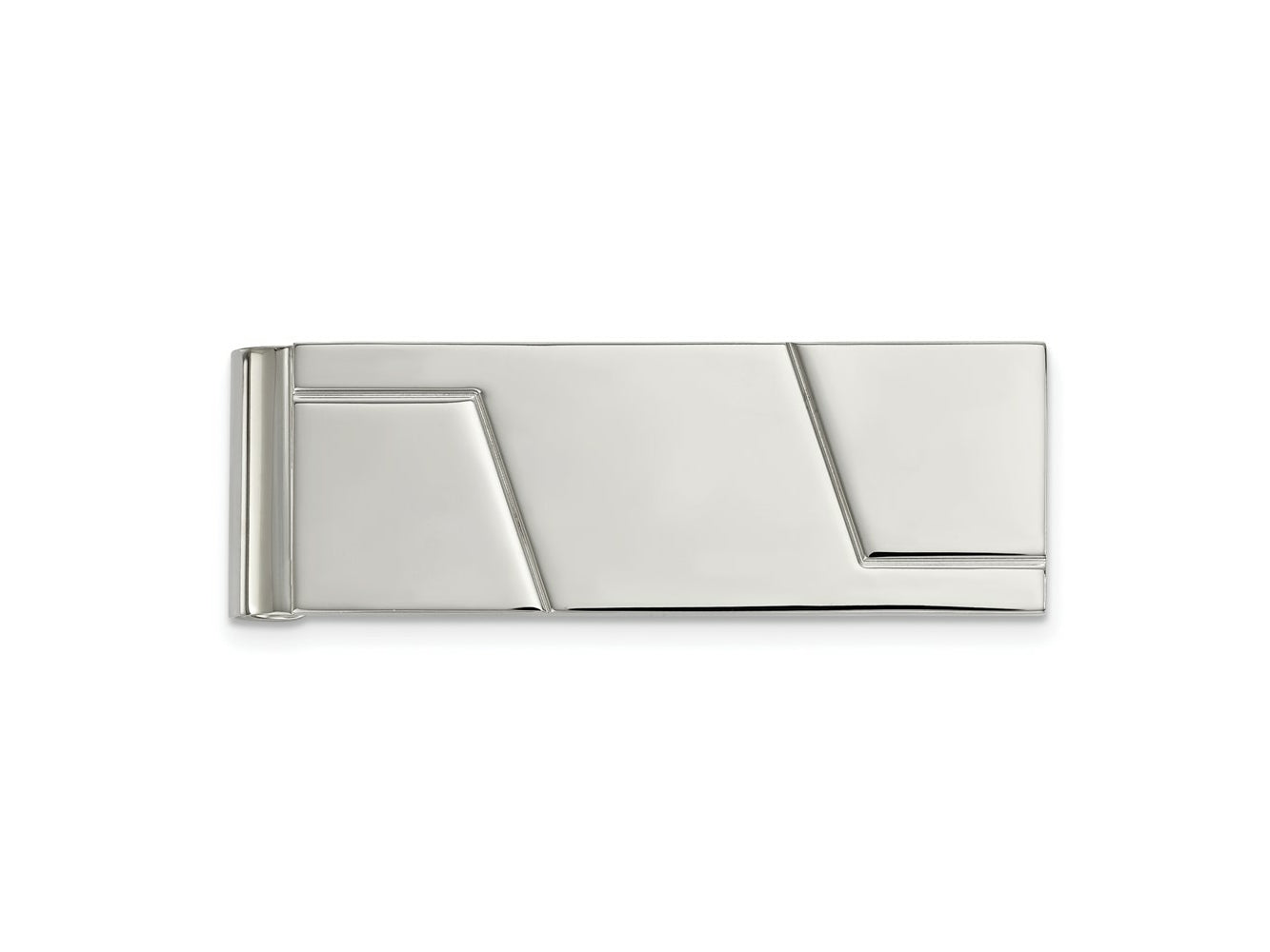 FJC Finejewelers Stainless Steel Polished Grooved Money Clip 59 x 20 mm