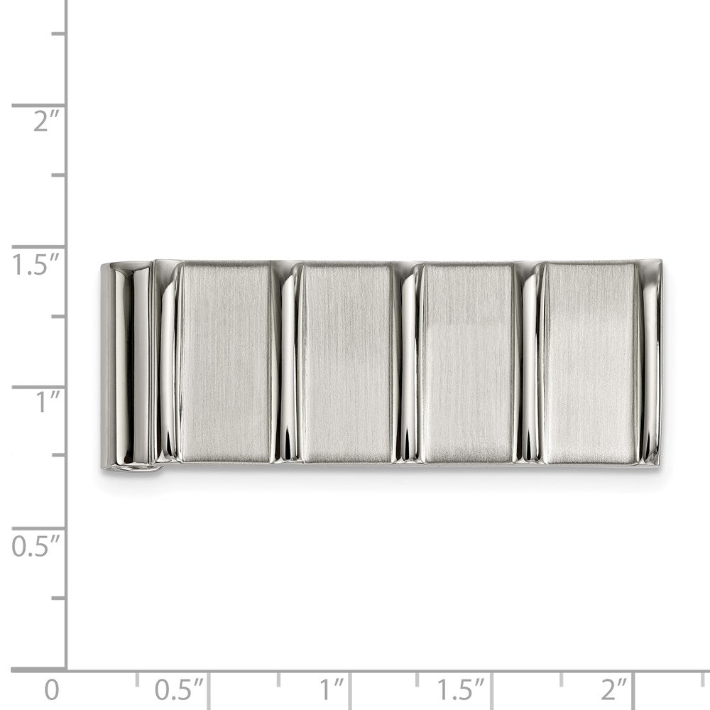 FJC Finejewelers Stainless Steel Polished and Brushed Money Clip 52 x 19 mm