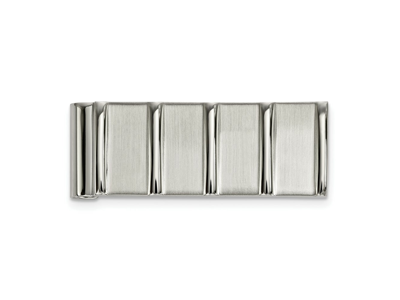 FJC Finejewelers Stainless Steel Polished and Brushed Money Clip 52 x 19 mm