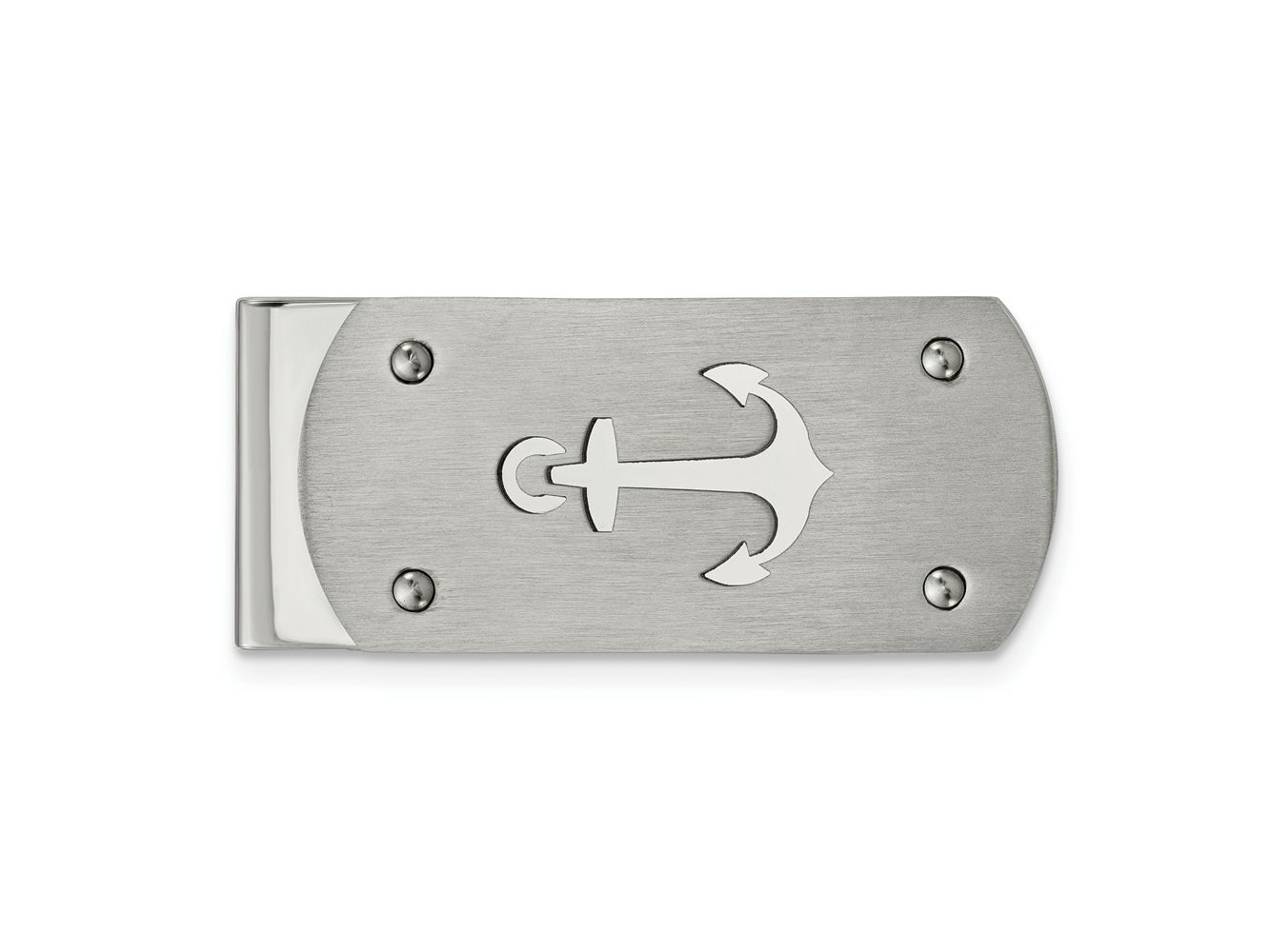 FJC Finejewelers Stainless Steel Brushed and Polished Anchor Money Clip 51 x 22 mm