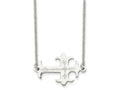 FJC Finejewelers Stainless Steel Brushed and Sideways Cross 21in Necklace 21 Inches x 35 mm