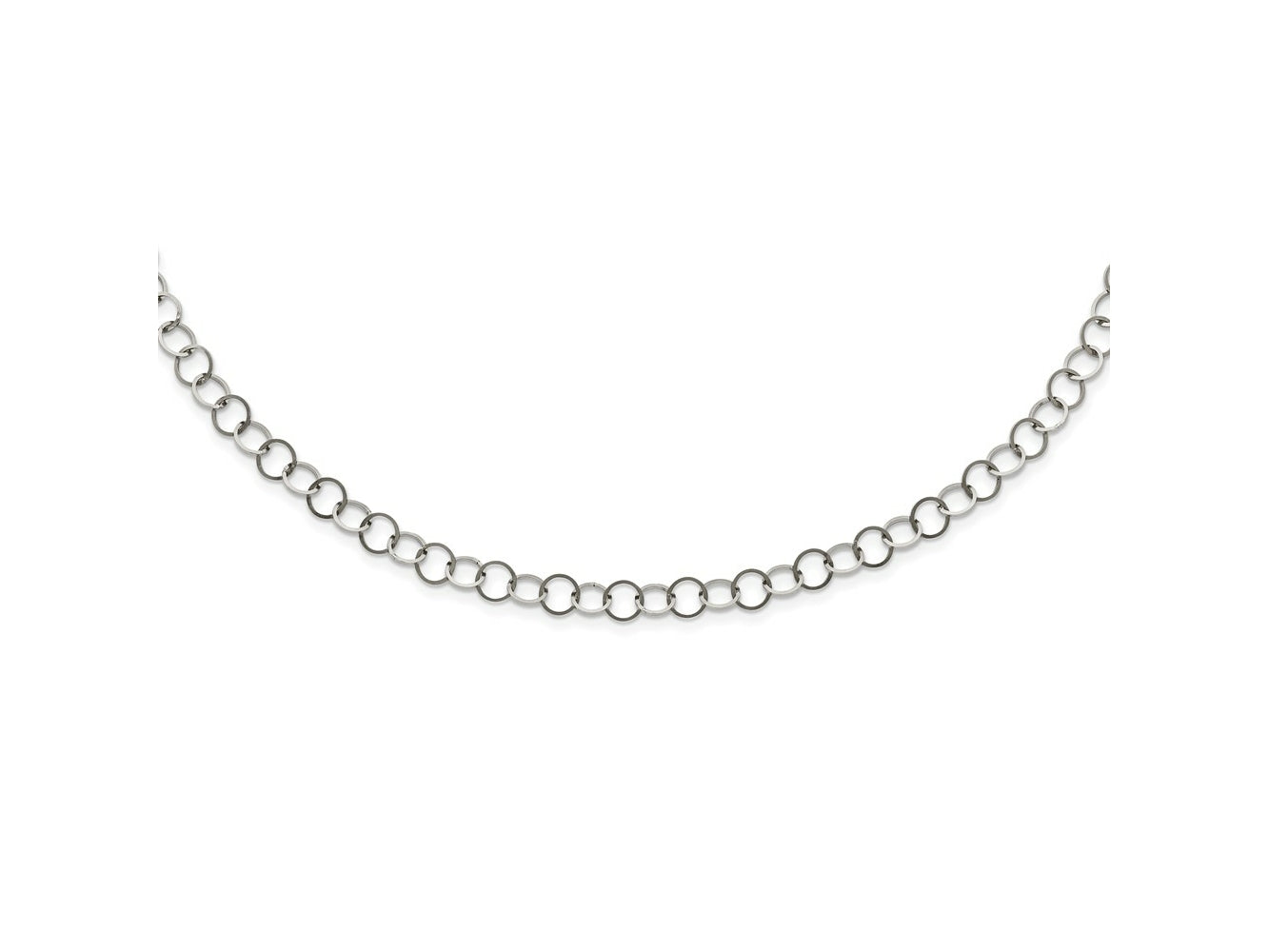 FJC Finejewelers Stainless Steel Other Chain Polished Circle Link 22in Necklace 22 Inches x 6 mm