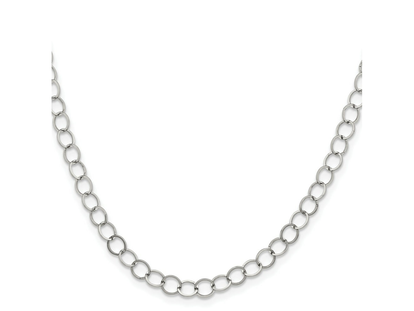 FJC Finejewelers Stainless Steel Other Chain Polished Circle Link 30in Necklace 30 Inches x 6 mm
