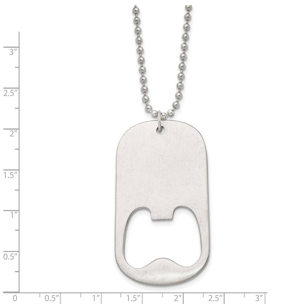 FJC Finejewelers Stainless Steel Dog Tag Brushed Functional Bottle Opener 22in Necklace 22 Inches x 30.44 mm