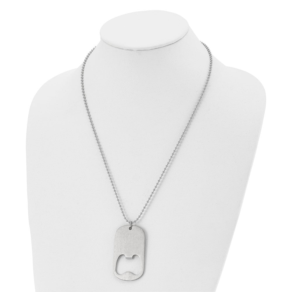 FJC Finejewelers Stainless Steel Dog Tag Brushed Functional Bottle Opener 22in Necklace 22 Inches x 30.44 mm
