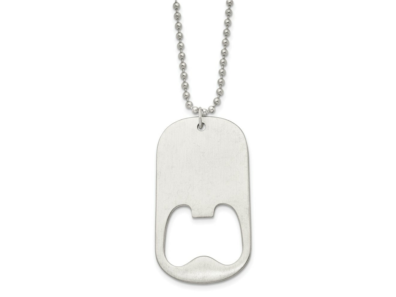 FJC Finejewelers Stainless Steel Dog Tag Brushed Functional Bottle Opener 22in Necklace 22 Inches x 30.44 mm