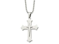 FJC Finejewelers Stainless Steel Polished Cross 24in Necklace 24 Inches x 31 mm