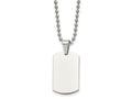 FJC Finejewelers Stainless Steel Brushed and 2mm Reversible Dog Tag 24in Necklace 24 Inches x 17.82 mm