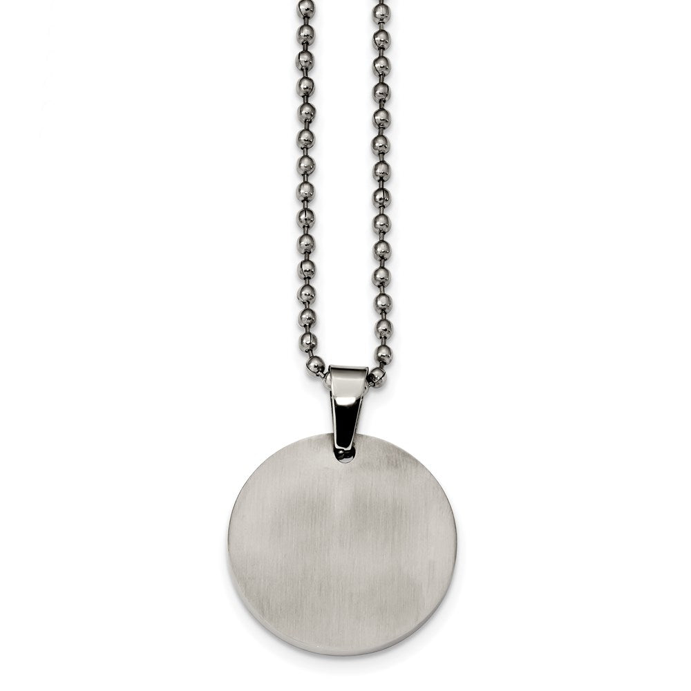 FJC Finejewelers Stainless Steel Ball Brushed and Round 2mm Dog Tag 24in Necklace 24 Inches x 28.51 mm