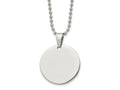 FJC Finejewelers Stainless Steel Ball Brushed and Round 2mm Dog Tag 24in Necklace 24 Inches x 28.51 mm