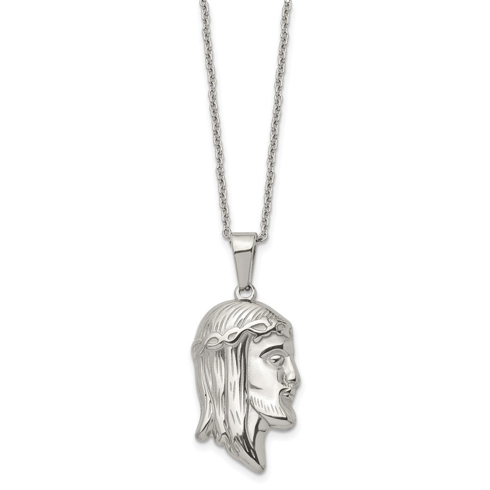 FJC Finejewelers Stainless Steel Polished Jesus Silhouette 22in Necklace 22 Inches x 25.28 mm