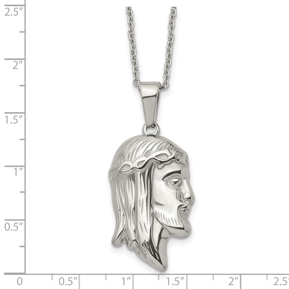 FJC Finejewelers Stainless Steel Polished Jesus Silhouette 22in Necklace 22 Inches x 25.28 mm