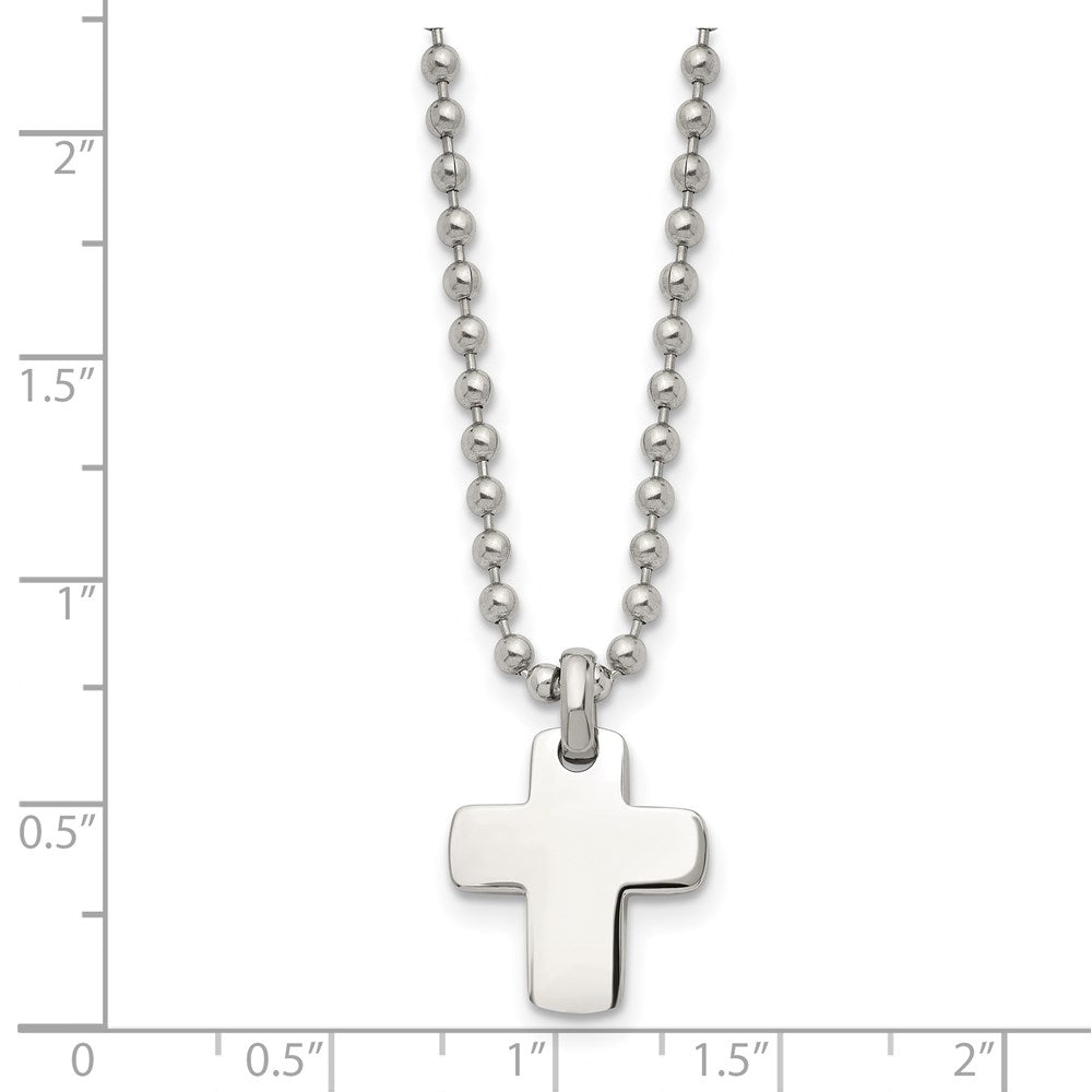 FJC Finejewelers Stainless Steel Polished Cross 20in Necklace 20 Inches x 15 mm