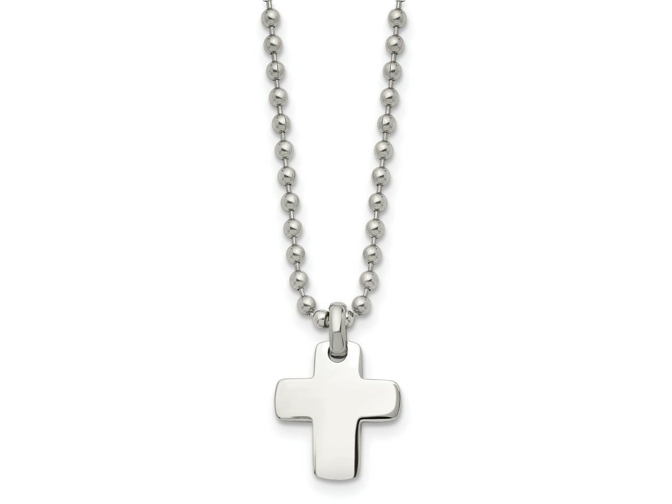 FJC Finejewelers Stainless Steel Polished Cross 20in Necklace 20 Inches x 15 mm