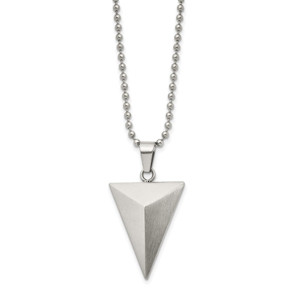FJC Finejewelers Stainless Steel Ball Brushed Triangle Necklace 22 Inches x 24.45 mm