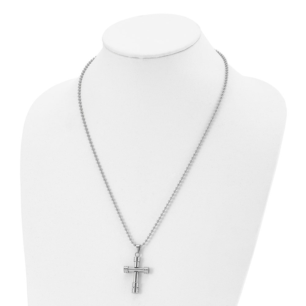 FJC Finejewelers Stainless Steel Polished Cross 22in Necklace 22 Inches x 22 mm
