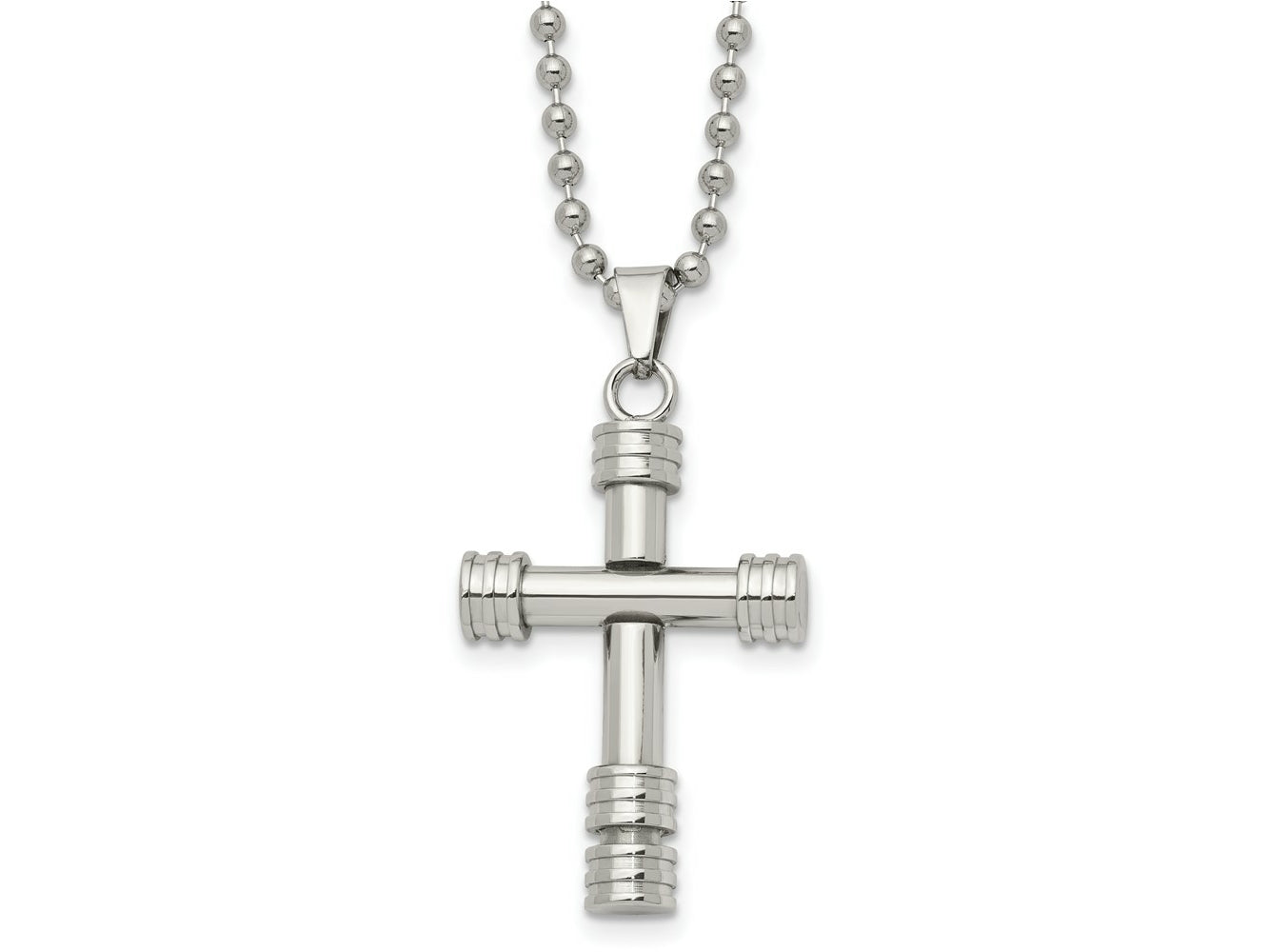 FJC Finejewelers Stainless Steel Polished Cross 22in Necklace 22 Inches x 22 mm