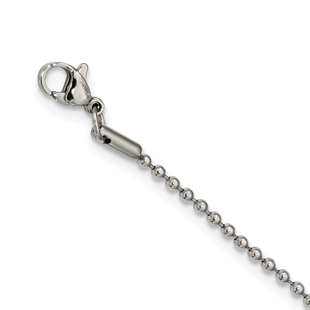 FJC Finejewelers Stainless Steel Ball and Satin Hammered with CZ Cross Necklace 22 Inches x 26 mm