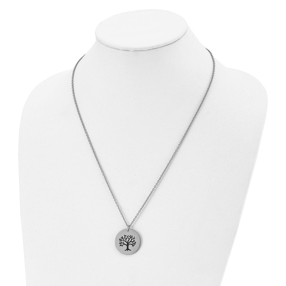 FJC Finejewelers Stainless Steel Polished and Enameled Family Tree of Life Necklace 22 Inches x 25.03 mm