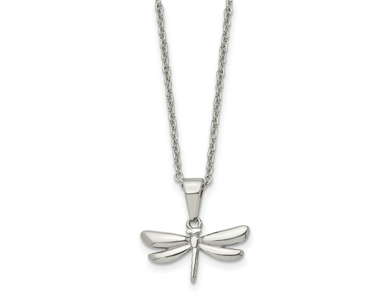 FJC Finejewelers Stainless Steel Cable Polished Dragonfly 22in Necklace 22 Inches x 22.25 mm