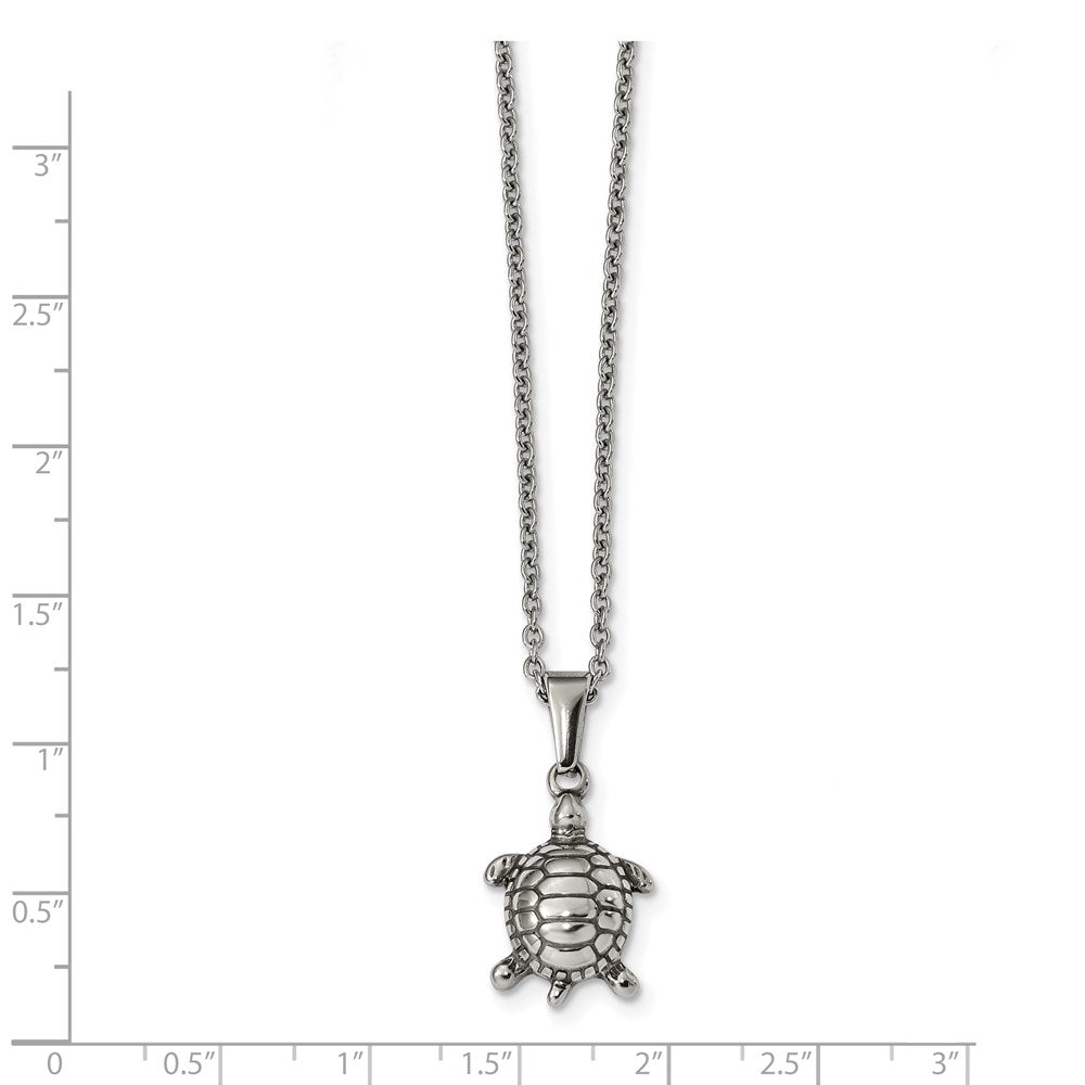FJC Finejewelers Stainless Steel Cable Polished Turtle 22in Necklace 22 Inches x 14.2 mm