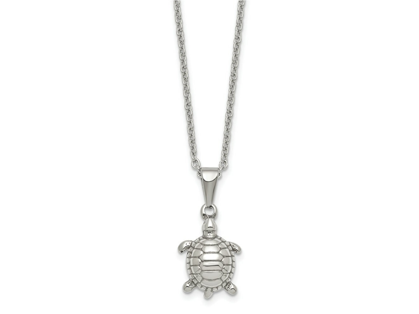 FJC Finejewelers Stainless Steel Cable Polished Turtle 22in Necklace 22 Inches x 14.2 mm