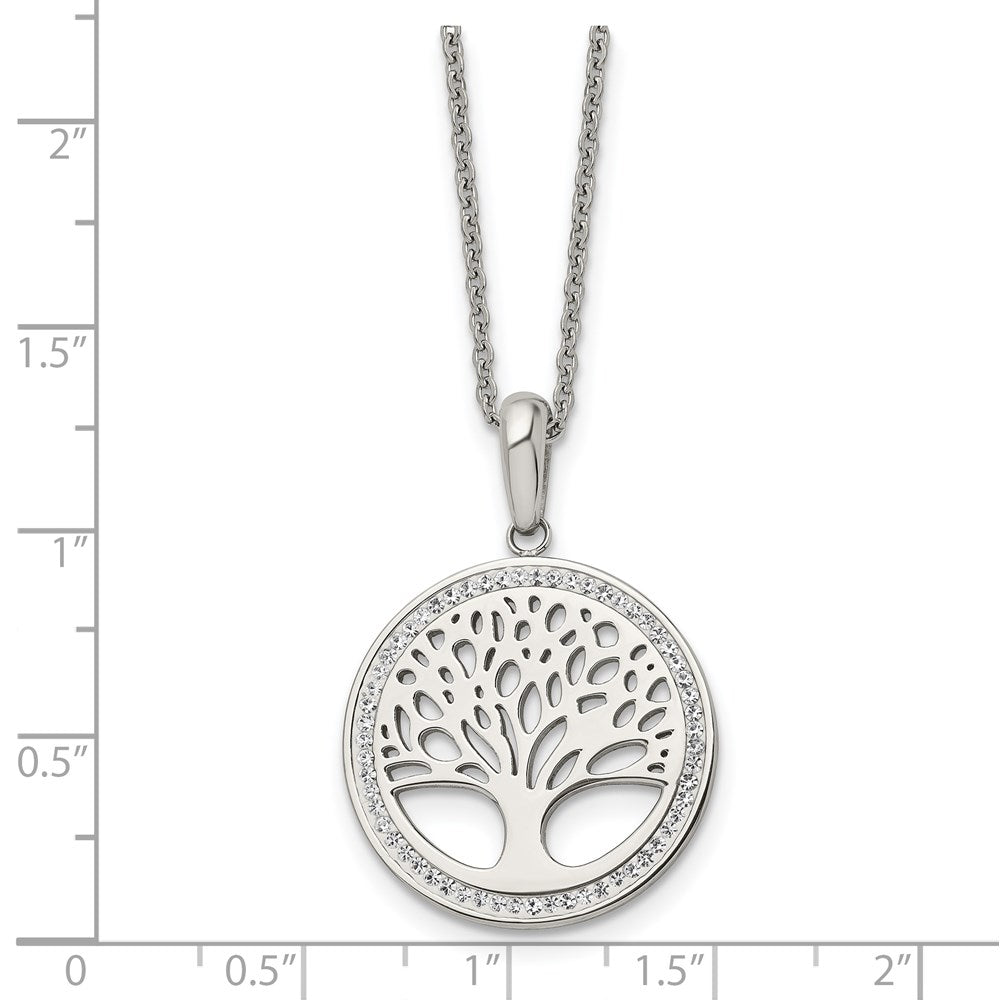 FJC Finejewelers Stainless Steel with Preciosa Crystal Tree of Life with 2in ext Necklace 16 Inches x 23.95 mm