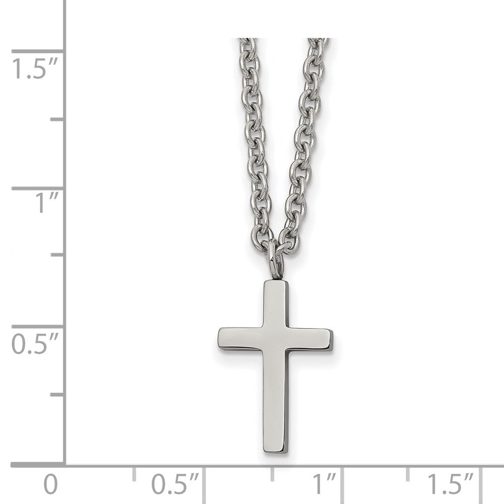 FJC Finejewelers Stainless Steel Polished Cross 18in Necklace 18 Inches x 10 mm