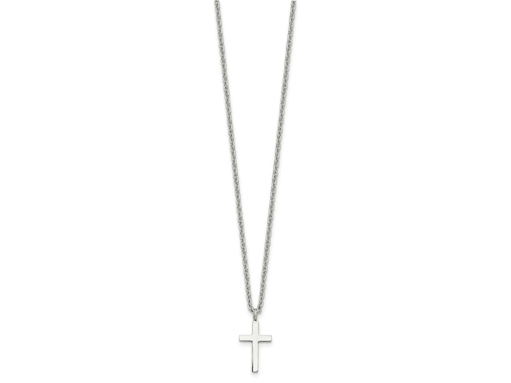 FJC Finejewelers Stainless Steel Polished Cross 18in Necklace 18 Inches x 10 mm