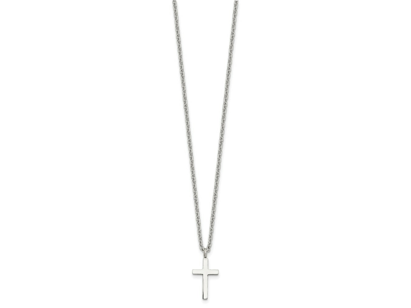 FJC Finejewelers Stainless Steel Polished Cross 18in Necklace 18 Inches x 10 mm