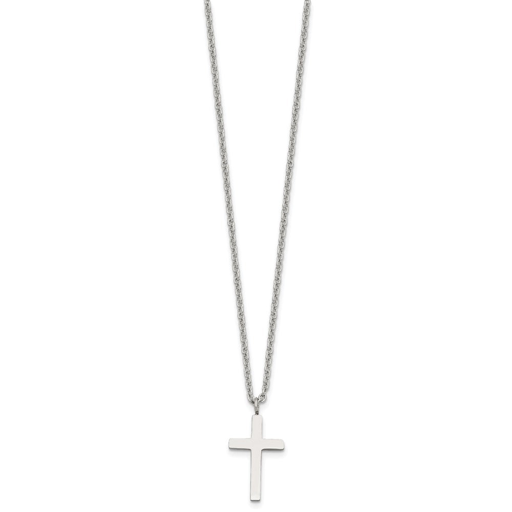 FJC Finejewelers Stainless Steel Cable Cross Necklace 18 Inches x 13 mm